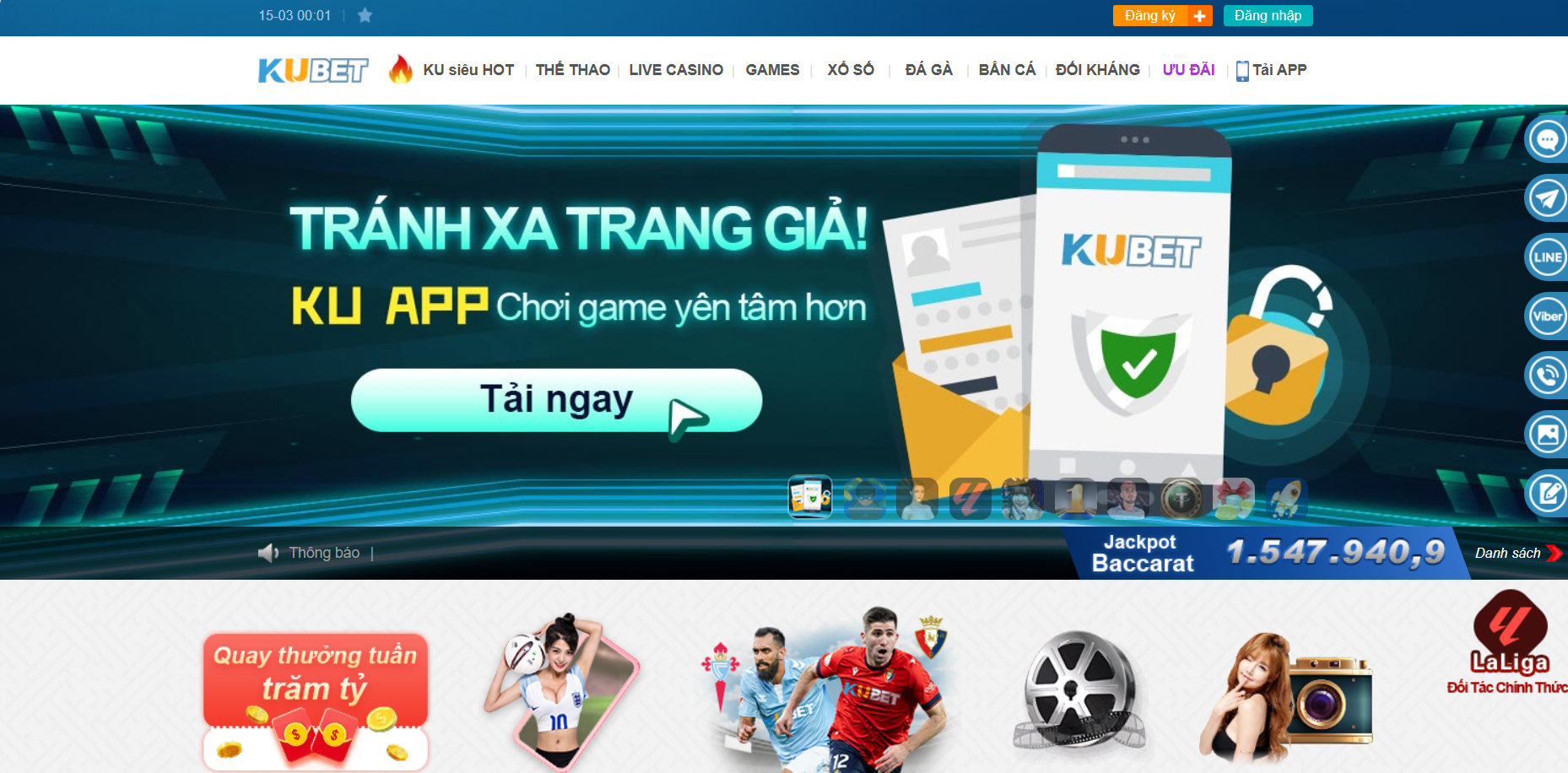 Giao diện Kubet được thiết kế đẹp mắt