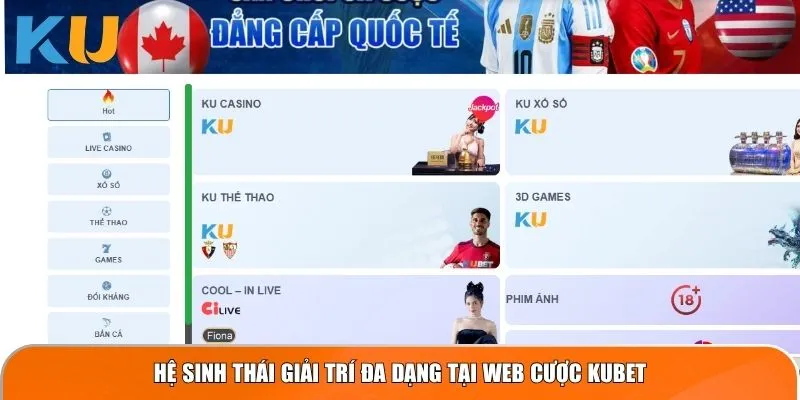 Kho game giải trí đa dạng tại web cược ku bet